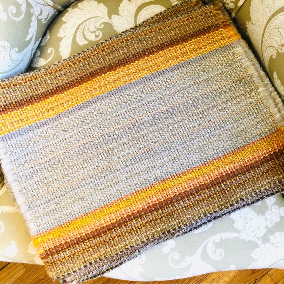 6 vintage handwoven wool placemats